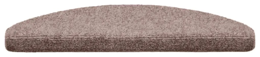 vidaXL Πατάκια Σκαλιών Αυτοκόλλητα 10 τεμ. 65x21x4 εκ. Κρεμ Ημίστρογγυλά Μεγάλα