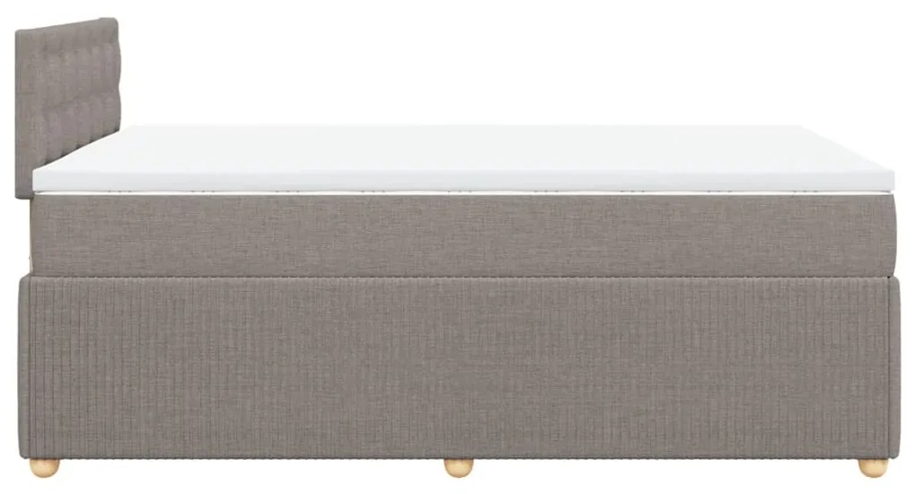 vidaXL Κρεβάτι Boxspring με Στρώμα Taupe 120x200 εκ. Υφασμάτινο