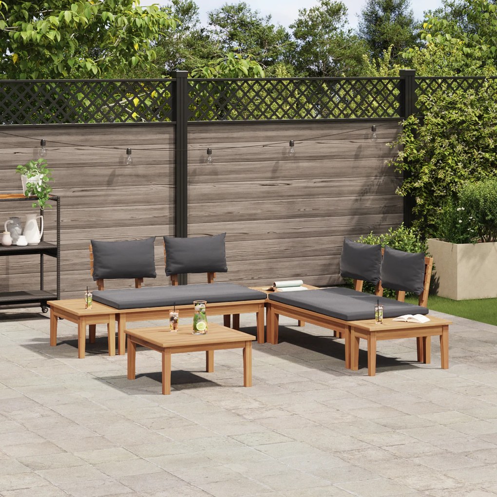 vidaXL Σετ Παγκάκι Κήπου 3 pcs Καφέ, Γκρί Πολυ rattan, βαμμένο ατσάλι