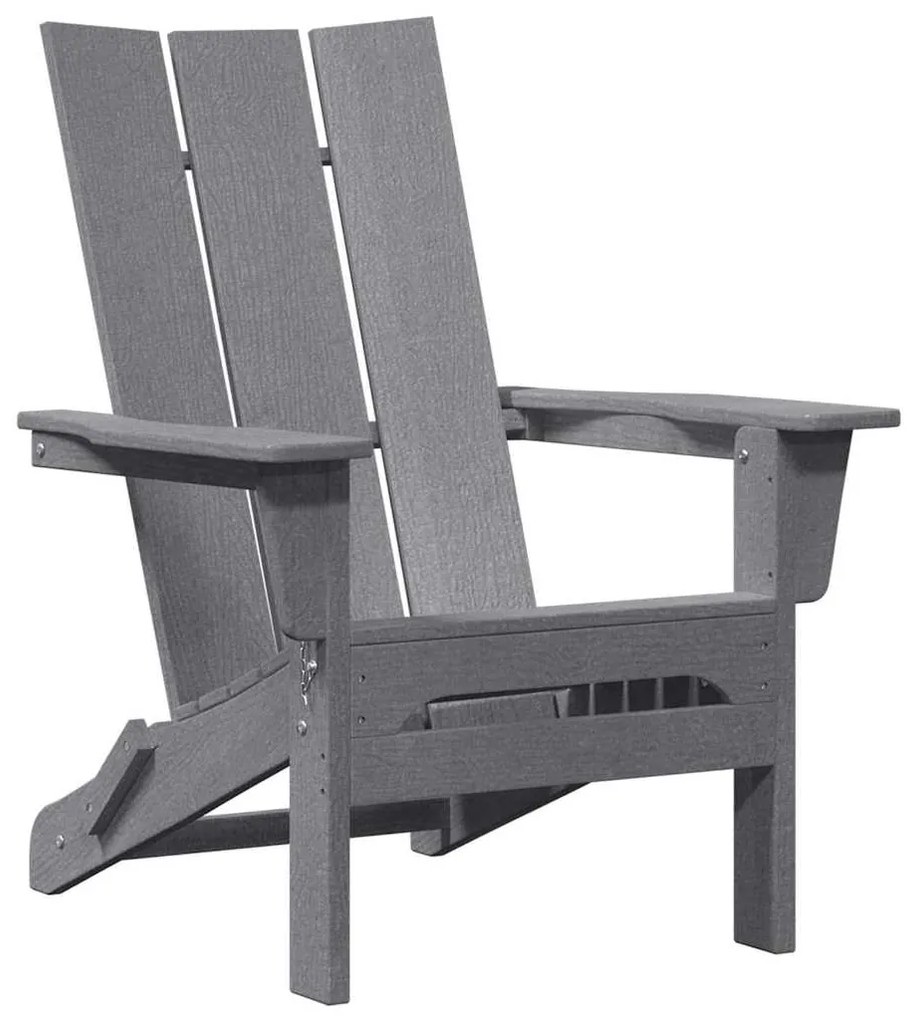 vidaXL Πτυσσόμενη Καρέκλα Adirondack Ανοιχτό γκρι 74.5 x 80.5 x 90 εκ.
