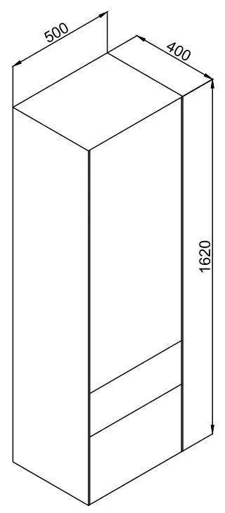 Στήλη μπάνιου κρεμαστή RODOS  50 Ασημί 50x40x162 εκ. 50x40x162 εκ.