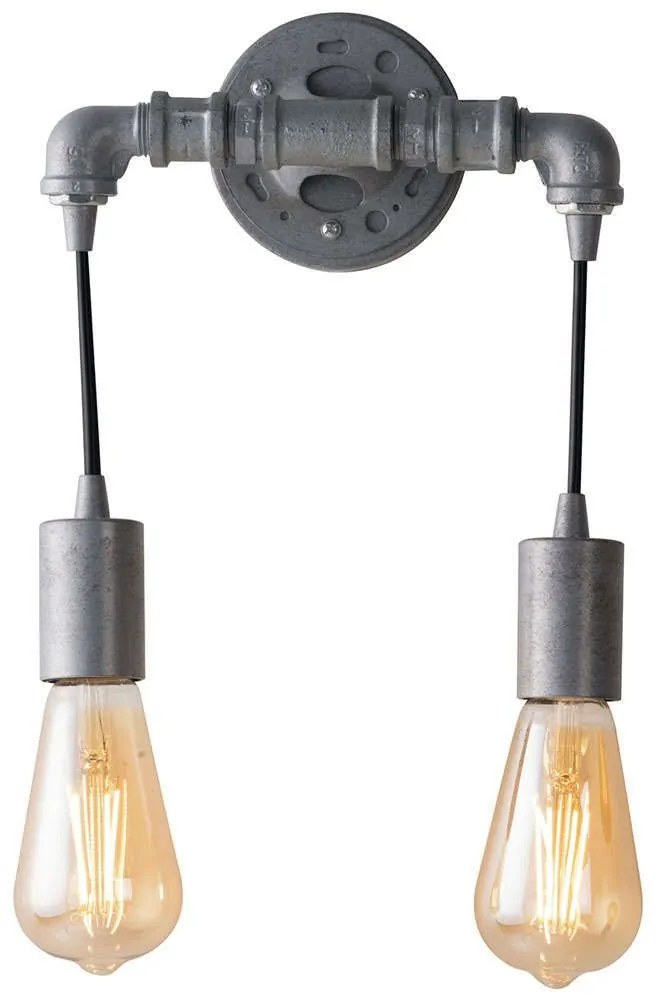 Φωτιστικό Τοίχου - Απλίκα Amarcord I-AMARCORD-AP2 ZN 2xE27 23x26cm Grey Luce Ambiente Design Metal