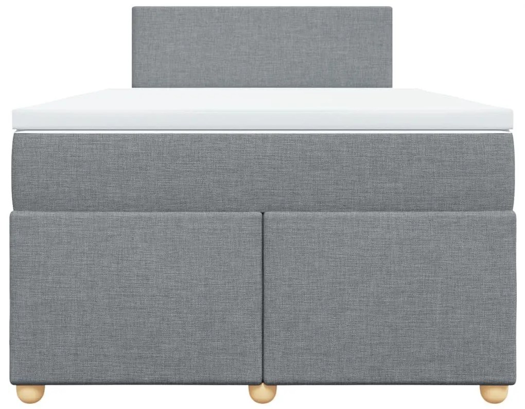 Κρεβάτι Boxspring με Στρώμα Ανοιχτό Γκρι 120x190 εκ. Υφασμάτινο - Γκρι