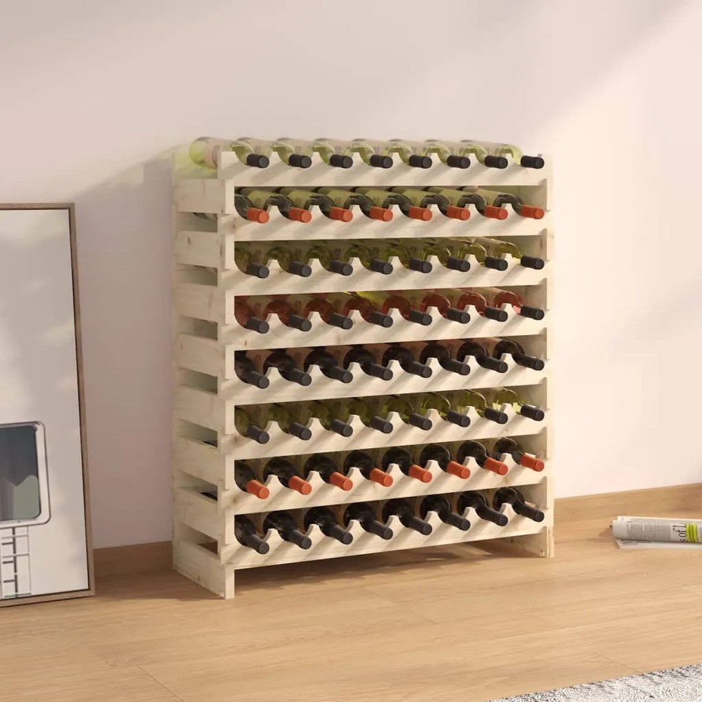 vidaXL Ραφιέρα Κρασιών 83 x 29 x 90 εκ. από Μασίφ Ξύλο Πεύκου