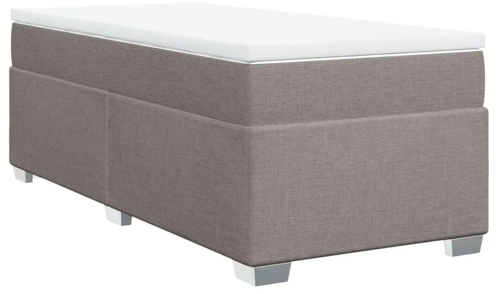 vidaXL Κρεβάτι Boxspring με Στρώμα Taupe 100 x 200 εκ. Υφασμάτινο