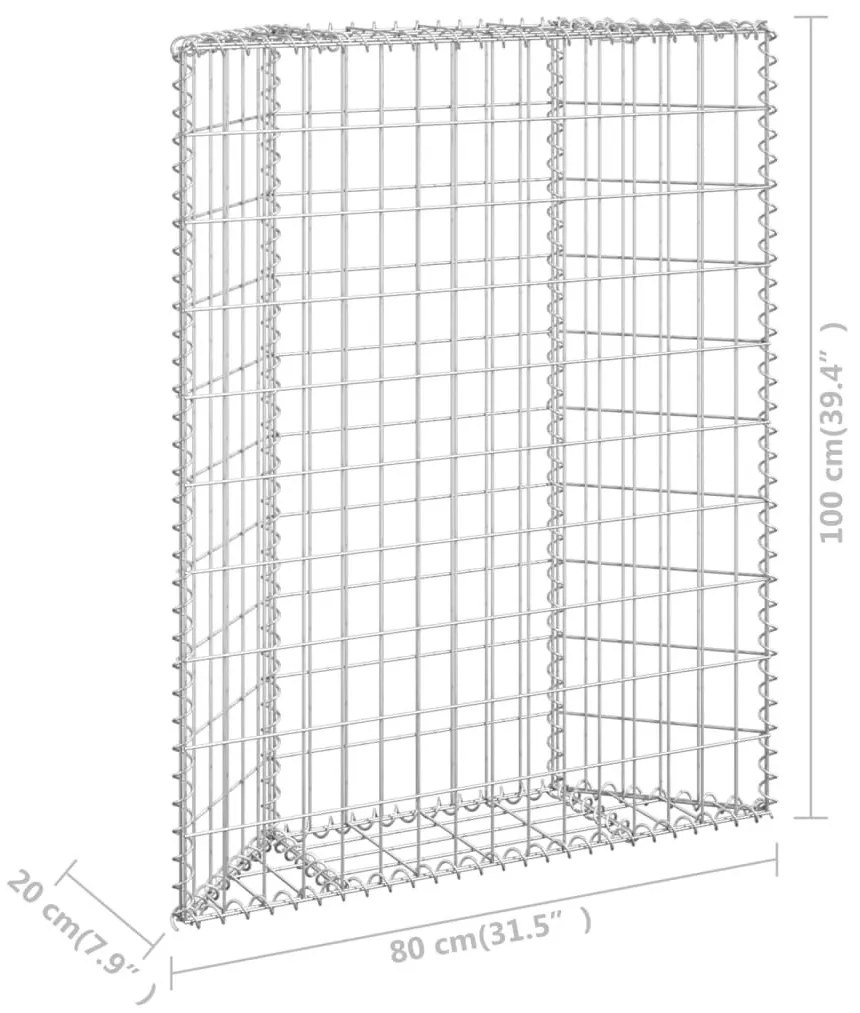 Συρματοκιβώτιο-Γλάστρα Υπερ. Τραπέζιο 80x20x100εκ Γαλβ. Χάλυβας - Ασήμι