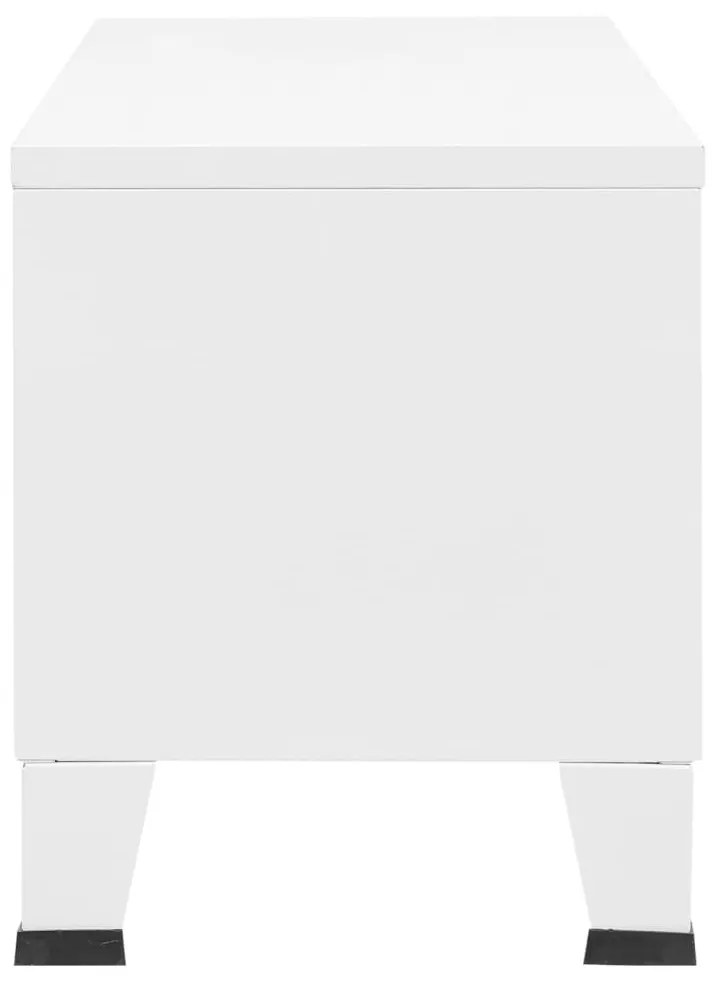 Έπιπλο Τηλεόρασης Βιομηχανικό Λευκό 105 x 35 x 42 εκ. Μεταλλικό - Λευκό