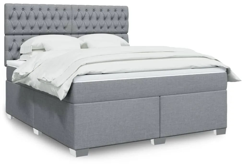 ΚΡΕΒΑΤΙ BOXSPRING ΜΕ ΣΤΡΩΜΑ ΑΝΟΙΧΤΟ ΓΚΡΙ 180X200 ΕΚ. ΥΦΑΣΜΑΤΙΝΟ 3290574