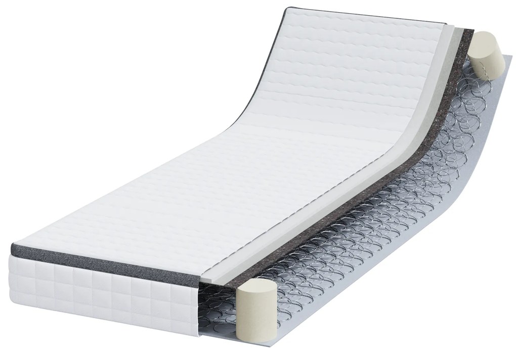 vidaXL Στρώματα Λευκό, Γκρι 80 x 200 cm Πλεκτό ύφασμα
