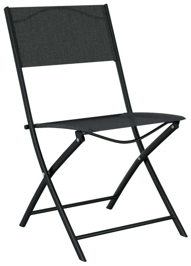 Καρέκλες Εξ. Χώρου Πτυσσόμενες 4 τεμ. Μαύρες. Ατσάλι/Textilene - Μαύρο