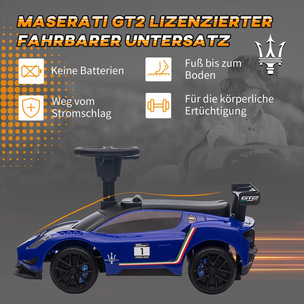 AIYAPLAY Αυτοκίνητο-Πατίνι, Άδεια Οχήματος, διαδραστικά κουμπιά κόρνας και μουσικής, πλαστικό και ατσάλι, μπλε, 65 x 29 x 37 εκ.