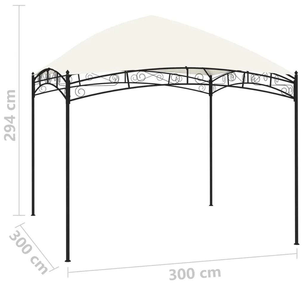 vidaXL Κιόσκι Κήπου Κρεμ 3 x 3 μ. 180 γρ./μ²