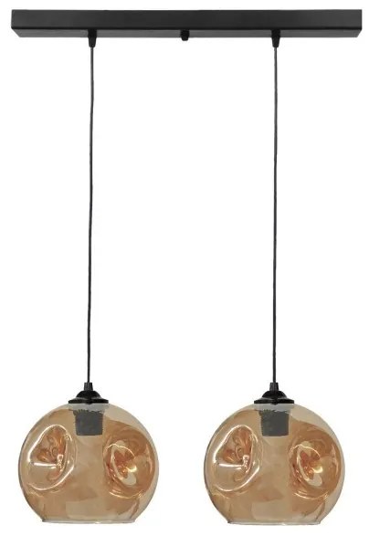 Κρεμαστό Φωτιστικό Οροφής 2xE27 Γυαλί Pop Heronia Lighting-02-0396-Μελί 02-0396