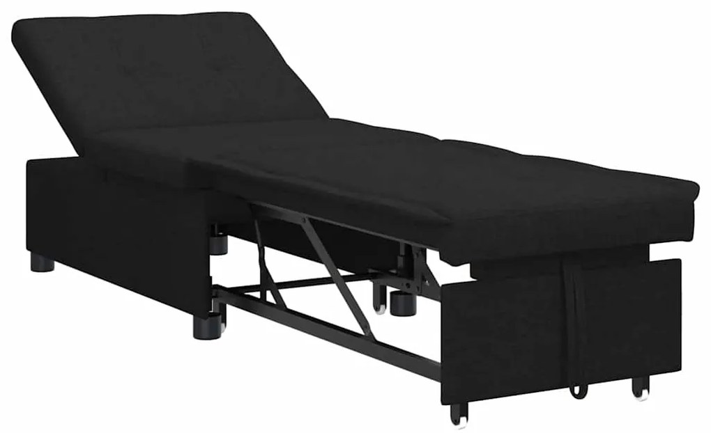 vidaXL Κρεβάτι καναπές Μαύρο 194 x 67 x 37 εκ ύφασμα