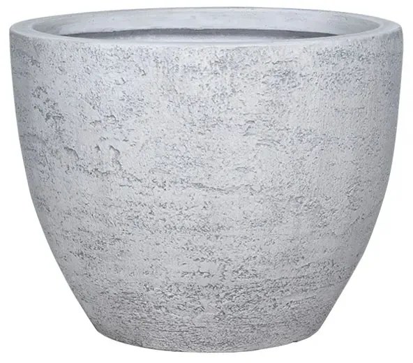 MarHome ΚΑΣΠΩ FIBERCLAY LARGE ΛΕΥΚΟ ΤΣΙΜΕΝΤΟ ΣΤΡΟΓΓΥΛΟ - Φ44x37cm  06-94793-L