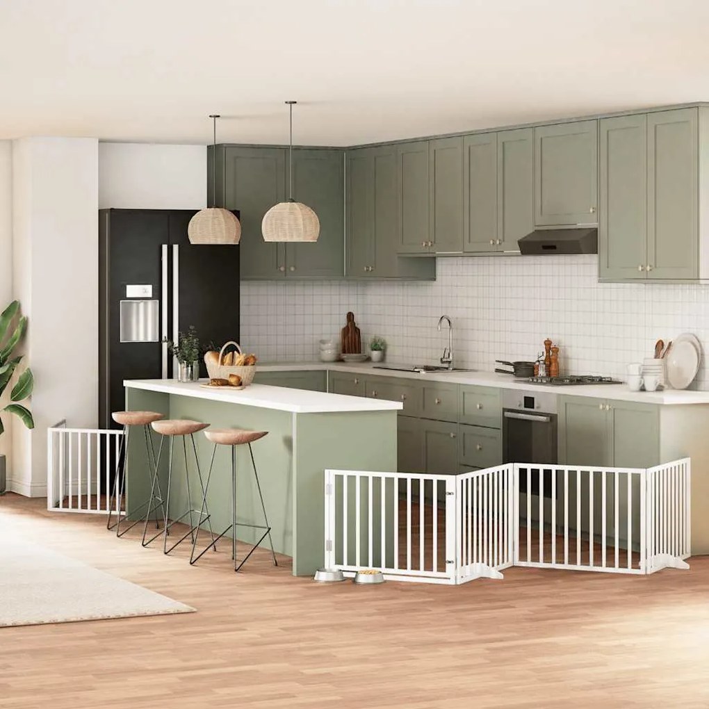 Διαχωριστικό Σκύλων/Πόρτα Πτυσσόμενο 10 Πάνελ 800εκ Ξύλο Λεύκας