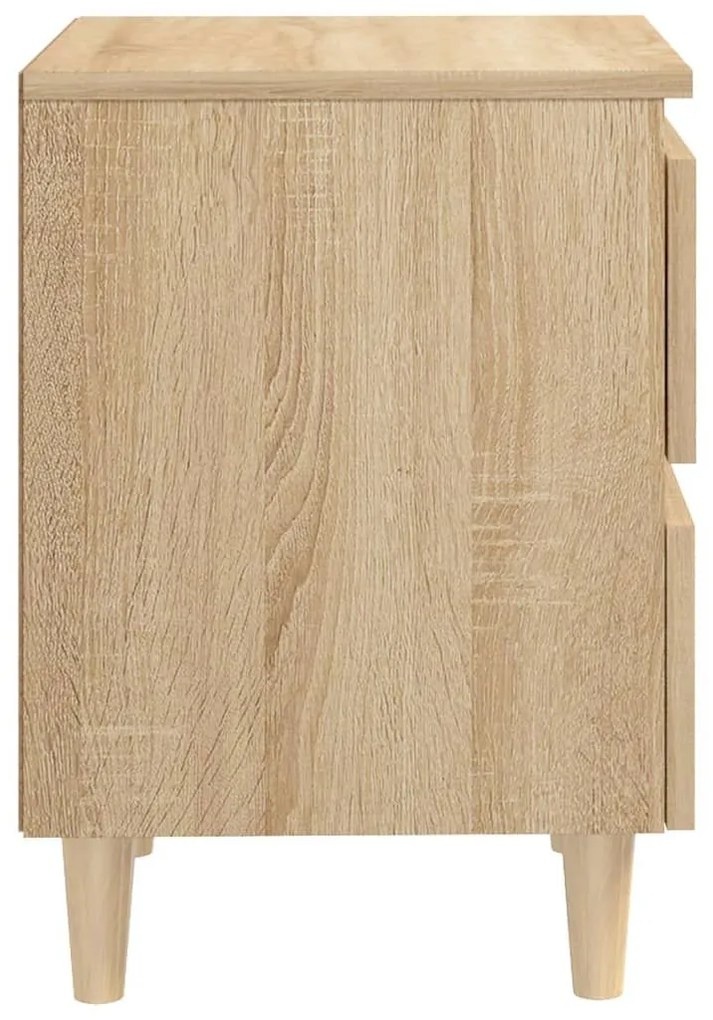 Κομοδίνα 2 τεμ. Sonoma Δρυς 40x35x50εκ. Πόδια από Ξύλο Πεύκου - Καφέ