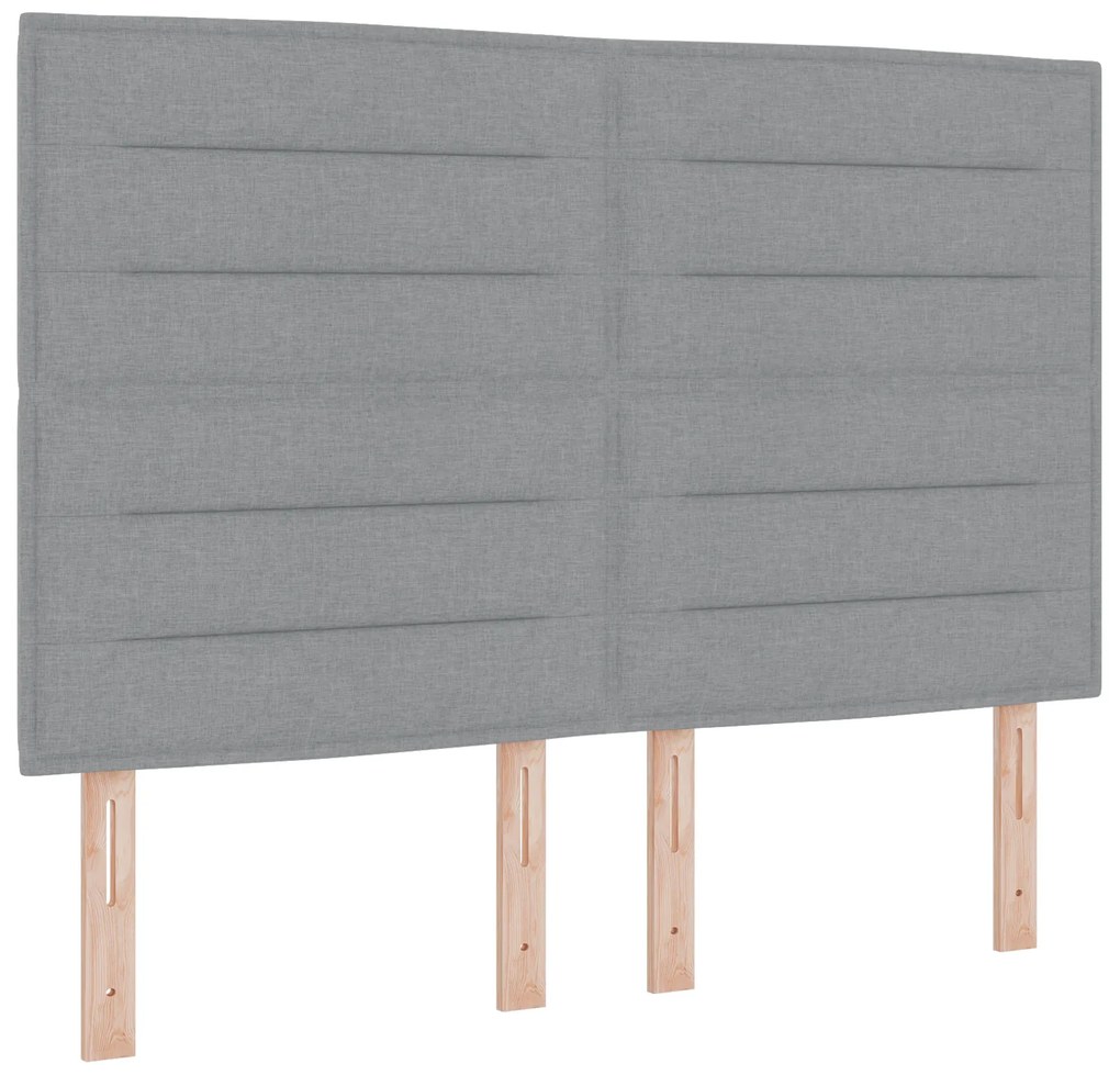 vidaXL Κρεβάτι Box Spring με Στρώμα Ανοιχτό Γκρι 160x200 cm Υφάσματος