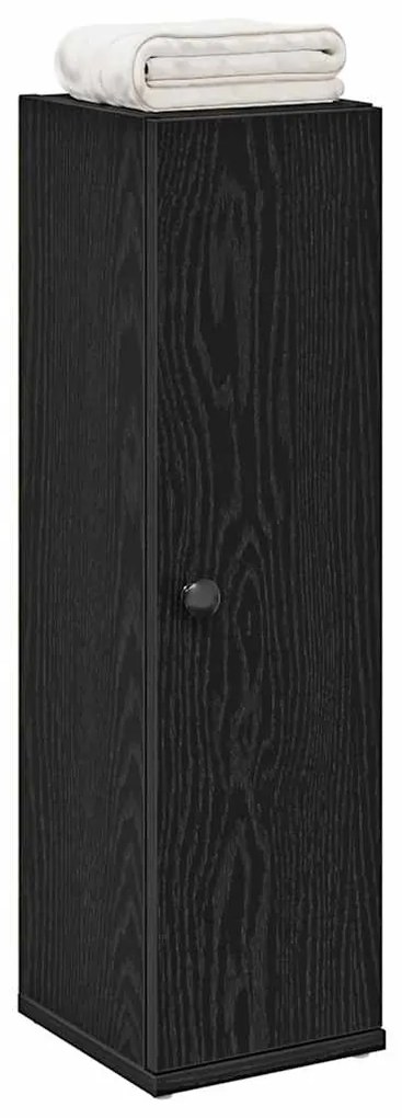 Ντουλάπι μπάνιου με θήκη για ρολό μαύρο 20,5x22x72 cm