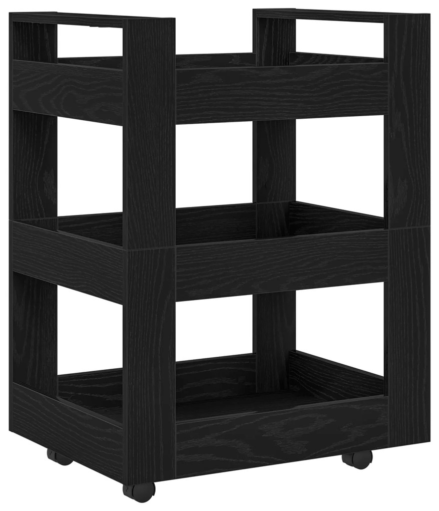 vidaXL Τροχός Κουζίνας Μαύρη Βελανιδιά 60x45x80 εκ. Ξύλο Μηχανικής Κατεργασίας