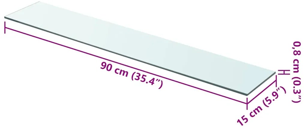 vidaXL Ράφια Πάνελ 2 τεμ. Διάφανα 90 x 15 εκ. Γυάλινα