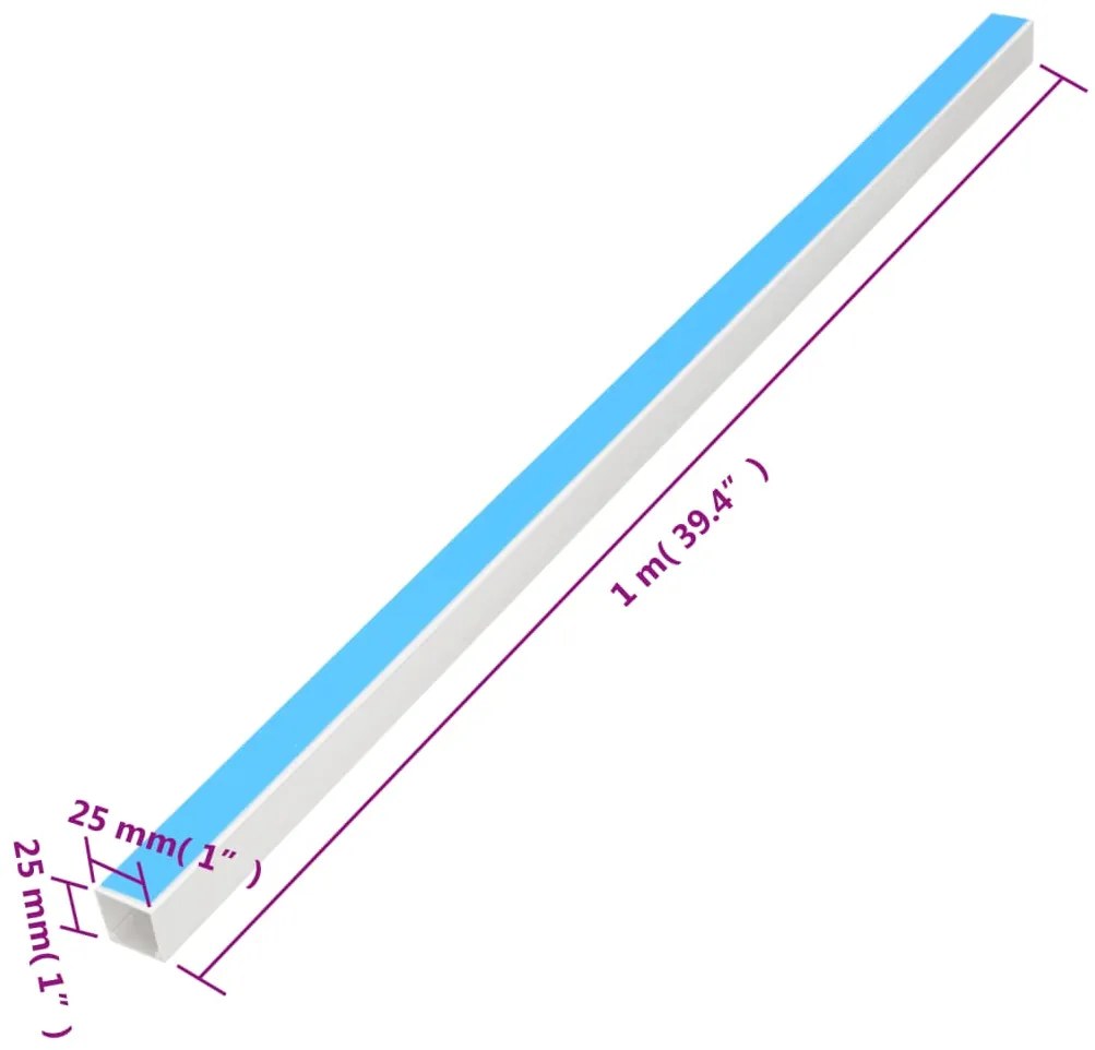 Κανάλι Καλωδίων Αυτοκόλλητο 25 x 25 χιλ. 30 μ. από PVC - Λευκό