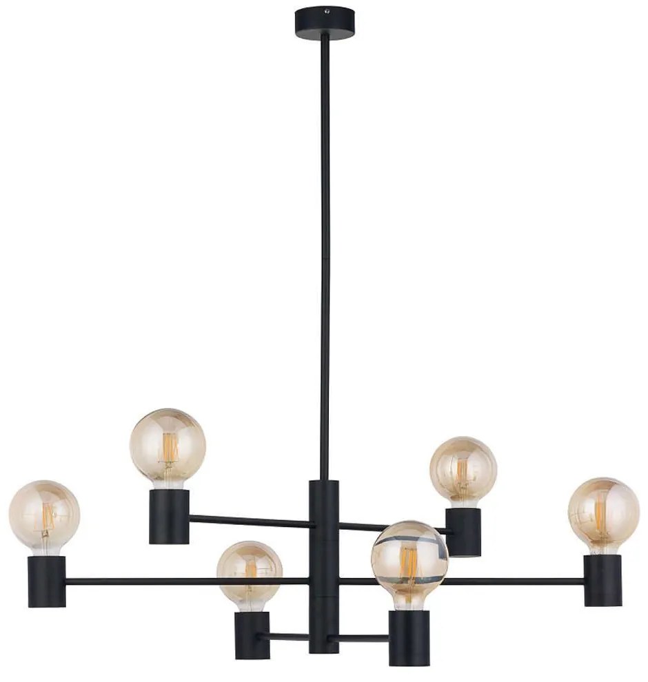 Φωτιστικό Οροφής Radius 7932 6xE27 max 60W Black Nowodvorski Metal