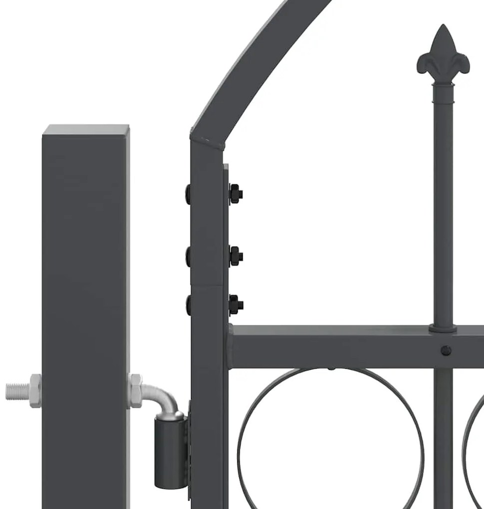 vidaXL Πύλη Κήπου με Καμπύλη Κορυφή Γκρι 4 x 1,25 m Ατσάλι