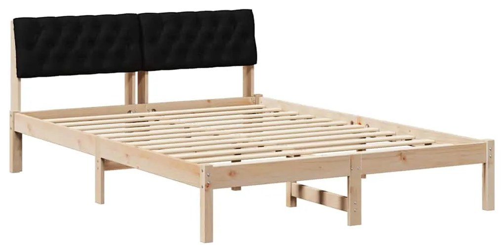 vidaXL Σκελετός Κρεβατιού με κεφαλάρι Καφέ και μαύρο 160 x 200 cm