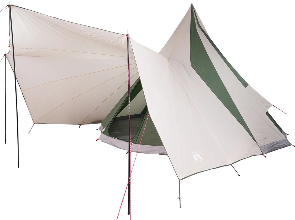 vidaXL Οικογενειακή Τέντα Tipi Πράσινη Waterproof για 12 Άτομα