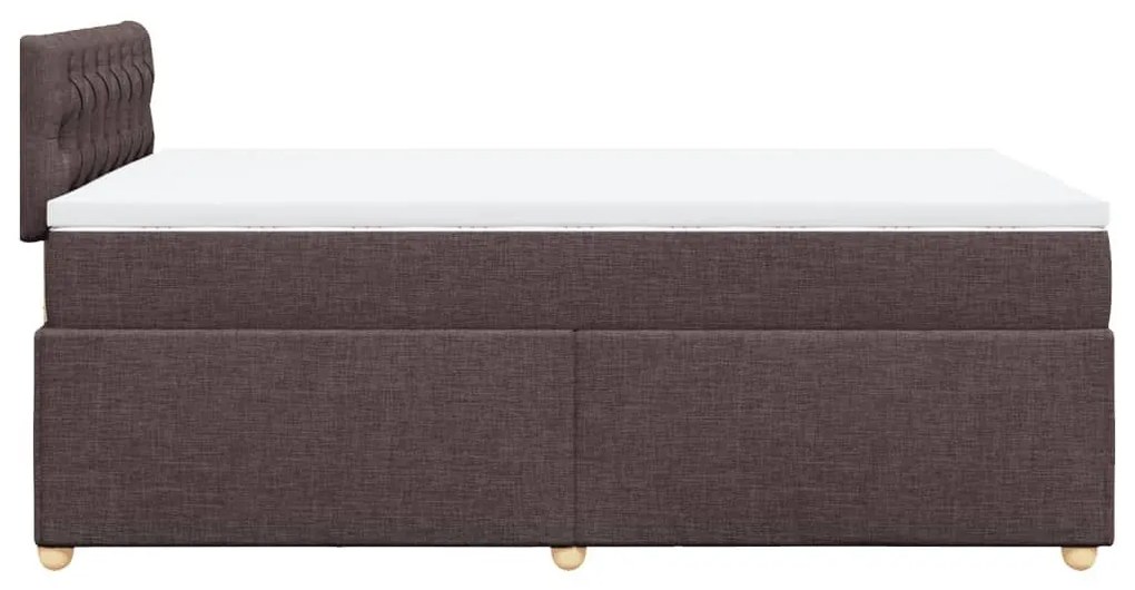 Κρεβάτι Boxspring με Στρώμα Σκούρο Καφέ 120x190 εκ Υφασμάτινο - Καφέ