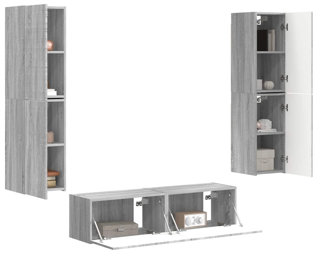 vidaXL 3 pcs Γκρίζο Σονομα