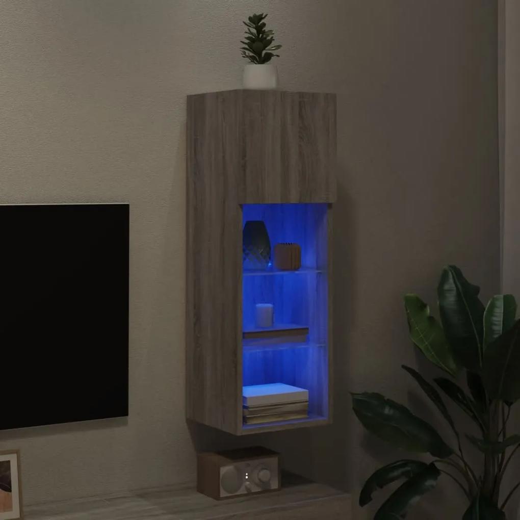 vidaXL Έπιπλο Τηλεόρασης με LED Γκρι Sonoma 30,5x30x90 εκ.