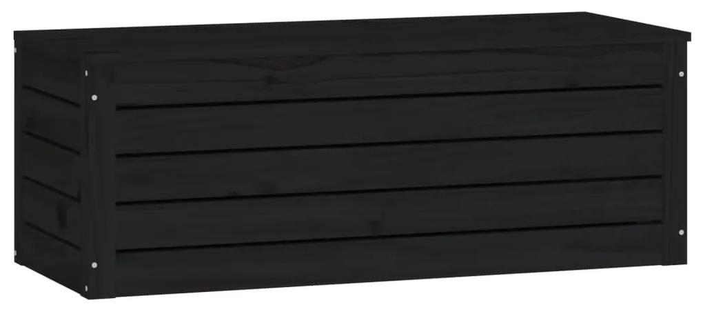 vidaXL Κουτί Αποθήκευσης Μαύρα 89x36,5x33 εκ. Μασίφ Ξύλο Πεύκου