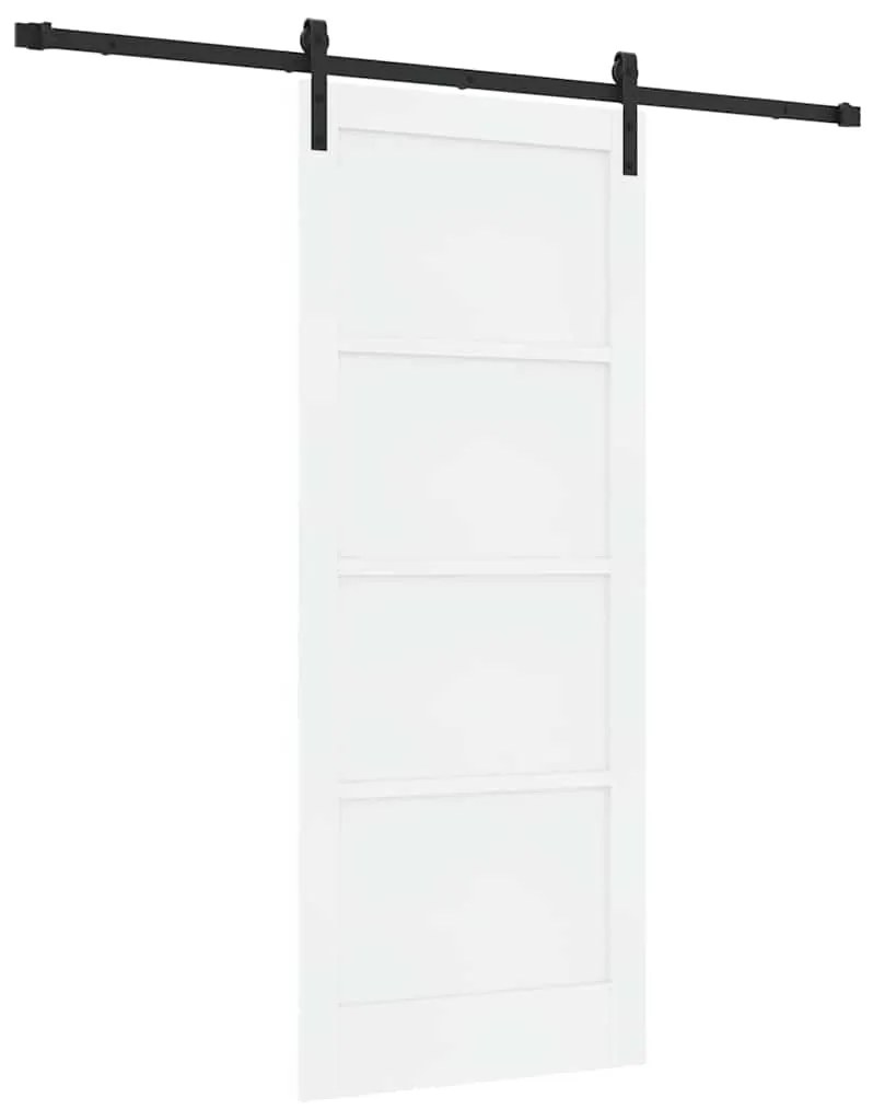 vidaXL Συρόμενη Πόρτα Λευκό και μαύρο 83 x 202 εκ.
