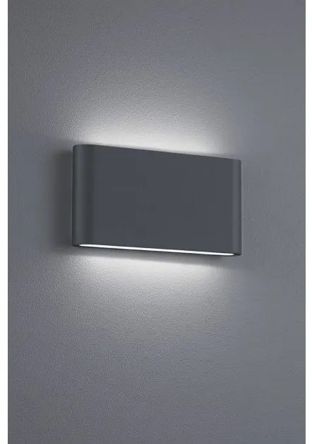 Απλίκα Φωτιστικό Τοίχου 2xLED 4,5W ΙΡ54 Up Down 17cm Thames II Trio Lighting 227660242 Ανθρακί