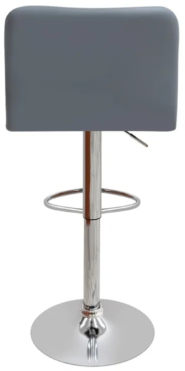 Σκαμπό μπαρ Carmelo Megapap με ρυθμιζόμενο ύψος PU γκρι - βάση χρωμίου 45x42x90/113εκ.