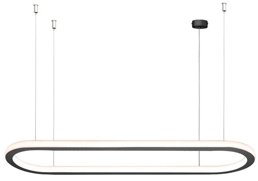 Φωτιστικό Οροφής Κρεμαστό 01370 80W LED 3000K 6400Lm 90x25x2,5cm Black Luma