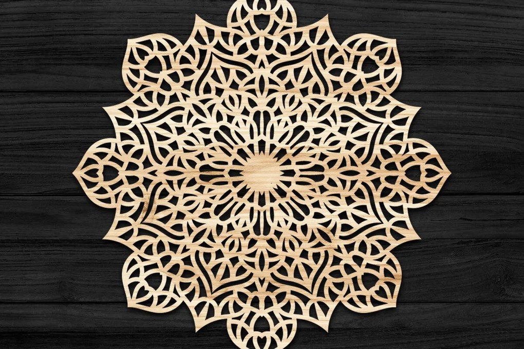 Σετ των 2 Intra απο ξύλο plywood 3mm-4mm πάχος 3D Mandala για Cricut Δίασταση 30x30 cm INTRAFABR-74285831