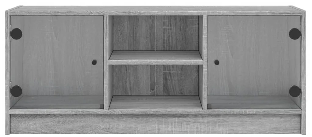 vidaXL Έπιπλο Τηλεόρασης Sonoma Γκρι 102x37x42 εκ. με Γυάλινες Πόρτες