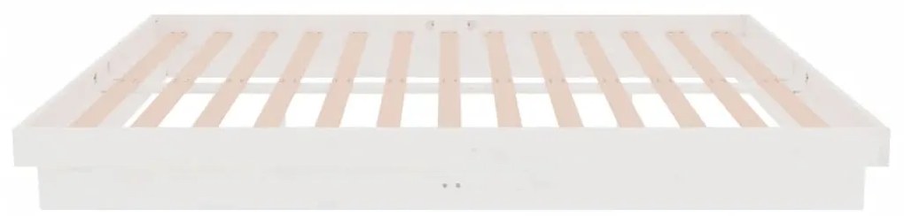 vidaXL Πλαίσιο Κρεβατιού Λευκό 140 x 200 εκ. από Μασίφ Ξύλο
