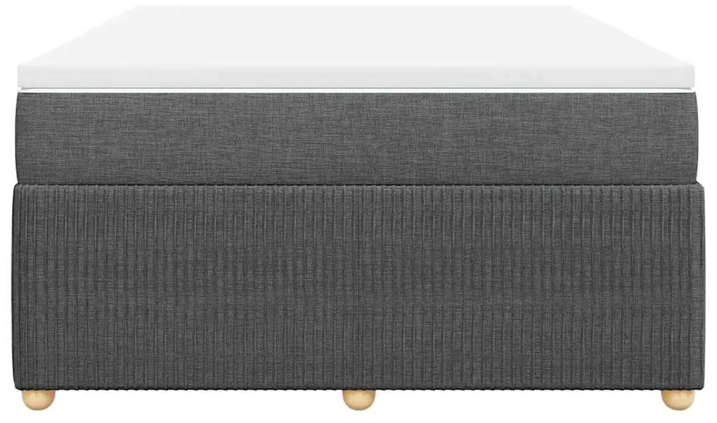 vidaXL Κρεβάτι Boxspring με Στρώμα Σκούρο Γκρι 160x200 εκ Υφασμάτινο