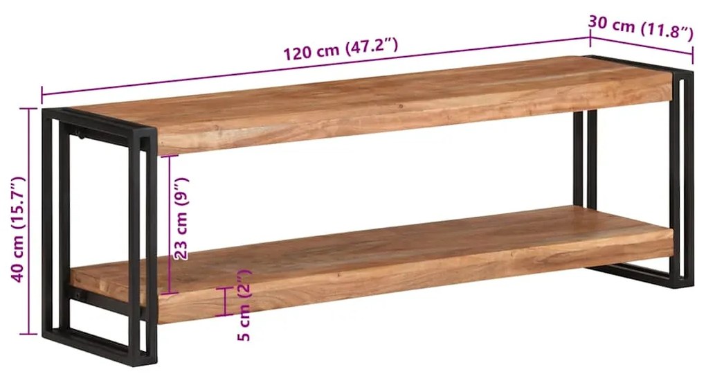Έπιπλο Τηλεόρασης 120 x 30 x 40 εκ. από Μασίφ Ξύλο Ακακίας 320680