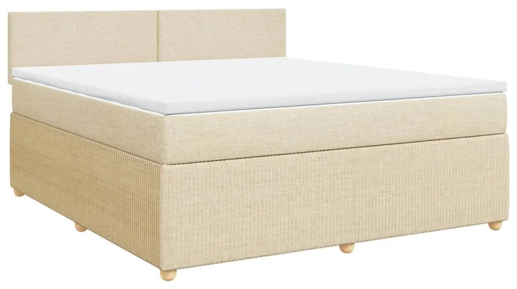 ΚΡΕΒΑΤΙ BOXSPRING ΜΕ ΣΤΡΩΜΑ ΚΡΕΜ 180X200 ΕΚ. ΥΦΑΣΜΑΤΙΝΟ 3289833