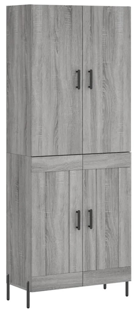 vidaXL Ντουλάπι Γκρι Sonoma 69,5 x 34 x 180 εκ. Επεξεργασμένο Ξύλο