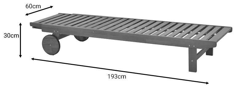 Ξαπλώστρα Weylar pakoworld ξύλο ακακίας φυσικό 60x193x30εκ