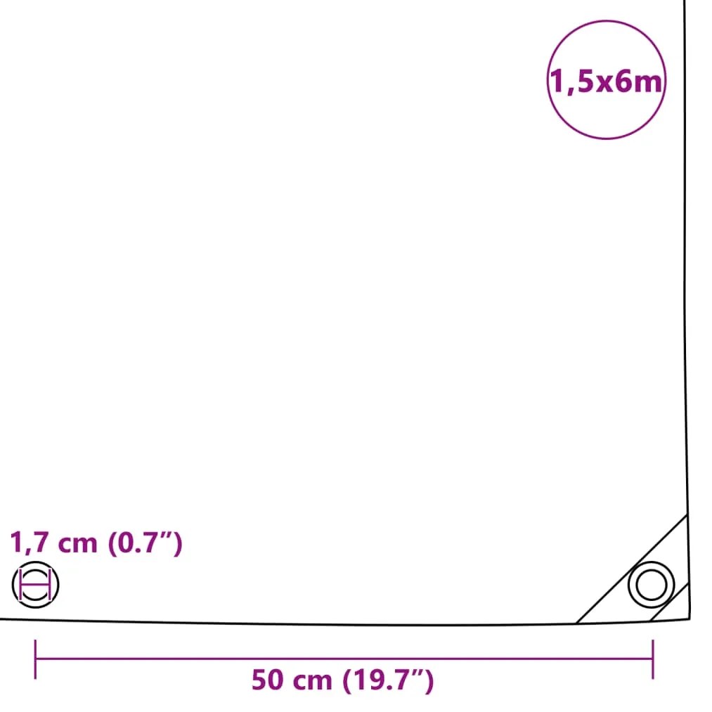 vidaXL Μουσαμάς Μαύρος 650 γρ./μ.² 1,5 x 6 μ.