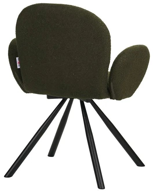 Καρέκλα - Πολυθρόνα Garzele Inart πράσινο μπουκλέ ύφασμα-πόδι μαύρο μέταλλο 68x66x82.5εκ 68x66x82.5 εκ.