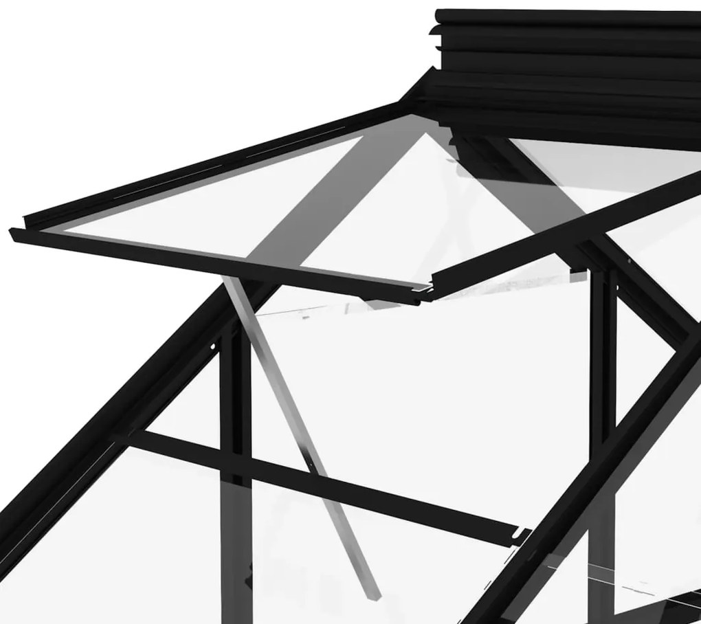 Θερμοκήπιο Γυάλινο Ανθρακί 155 x 103 x 191 εκ. από Αλουμίνιο 3082333
