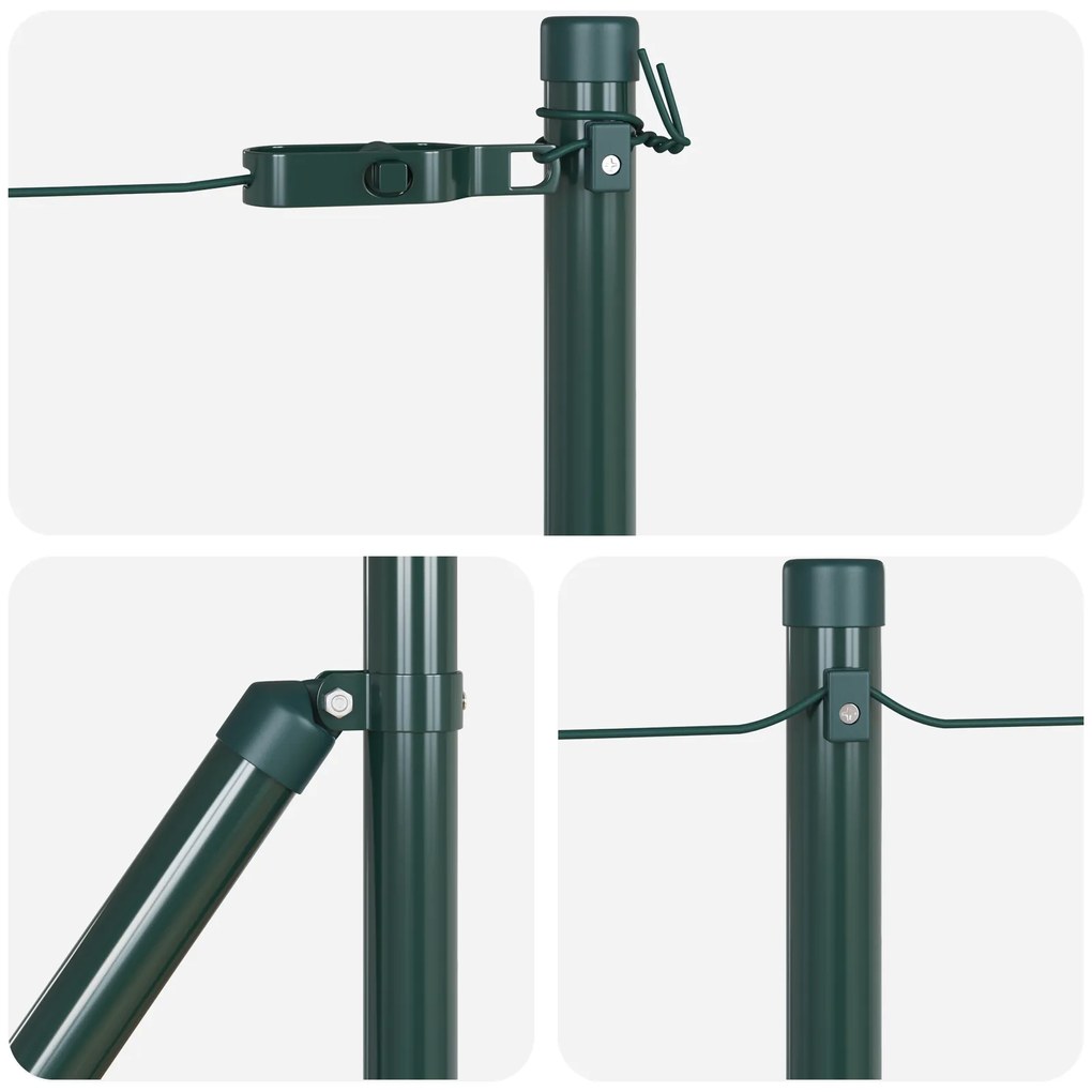 vidaXL Στυλοί Φράχτη με Βάσεις 26 τμχ Ø32mm 90cm Γαλβανισμένο Χάλυβα